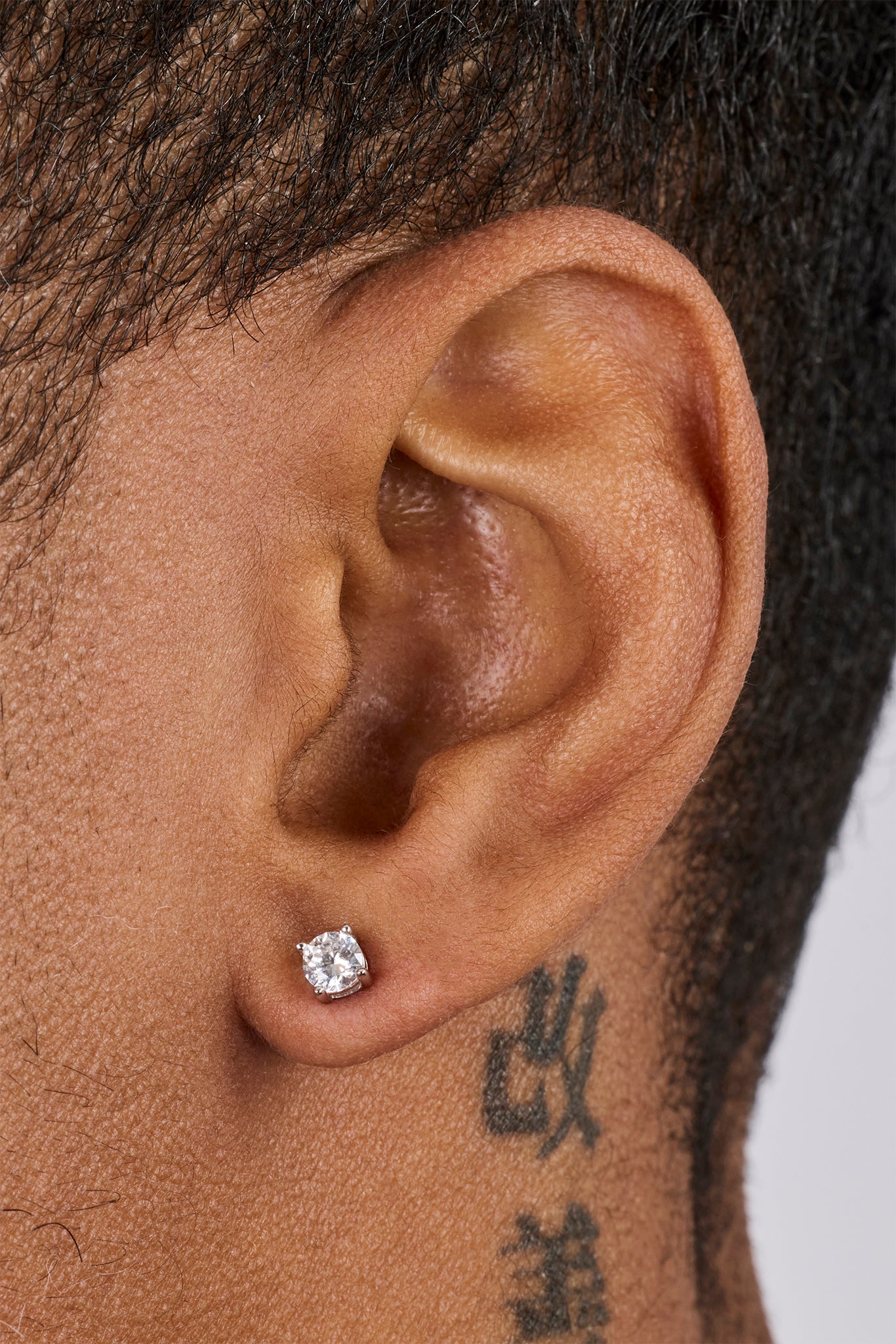 Iced Micro Round Stud Earrings - 4mm